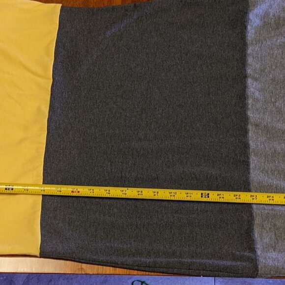 LulaRoe Colorblock Grey/Yellow Bodycon Dress size Large - Picture 3 of 12